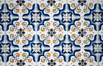 Traditional Portuguese glazed tiles