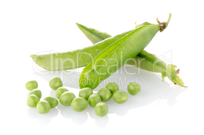 Fresh green pea pod