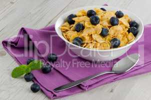 Cereal and blueberries