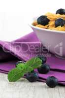 Cereal and blueberries