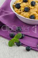 Cereal and blueberries