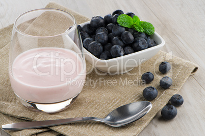 Yogurt with fresh blueberries