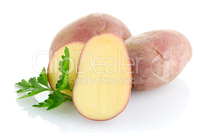 Red sliced potatoes