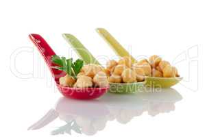 chickpeas over spoons