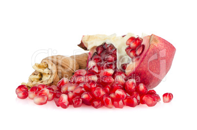 Half pomegranate fruit