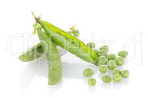 Fresh green pea pod