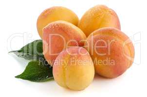 Sweet peaches with leafs
