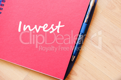 Invest write on notebook