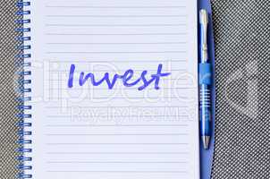 Invest write on notebook