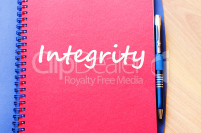 Integrity write on notebook