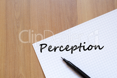 Perception write on notebook