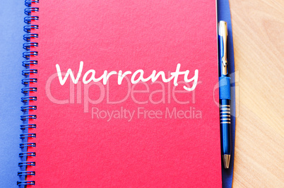 Warranty write on notebook