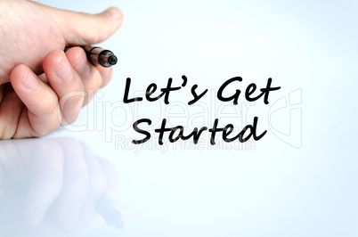 Let's get started text concept