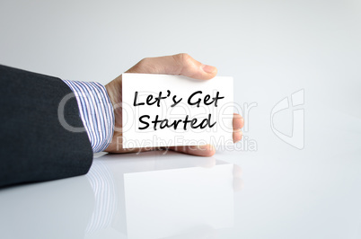 Let's get started text concept