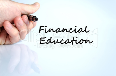 Financial education text concept