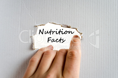 Nutrition facts text concept