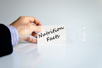 Nutrition facts text concept