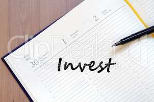 Invest write on notebook