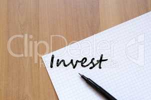 Invest write on notebook