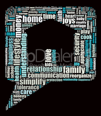 Home and family word cloud concept
