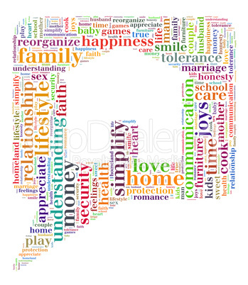 Home and family word cloud concept