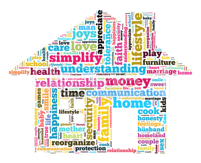 Home and family word cloud concept