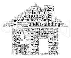 Home and family word cloud concept