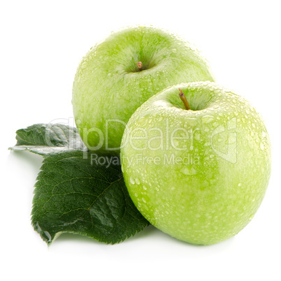 Two fresh green apples