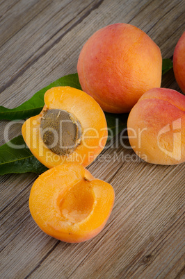 Apricots with leaves