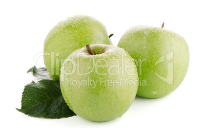 Three fresh green apples