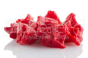 Red peppers closeup