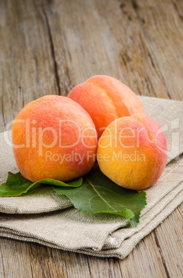 Apricots with leaves