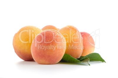 Sweet peaches with leafs