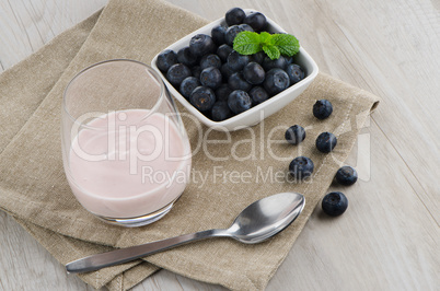 Yogurt with fresh blueberries