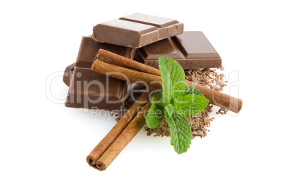 Closeup detail of chocolate parts