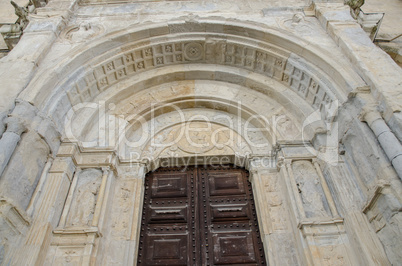 Old church entrance door