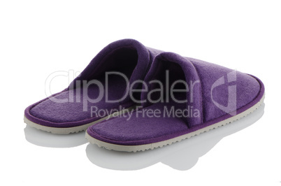 A pair of purple slippers