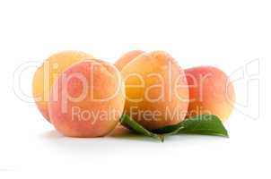 Sweet peaches with leafs