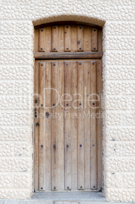 Old wooden entrance door