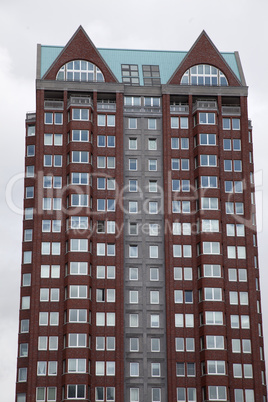 Fassade eines modernen Wohngebäudes in Rotterdam, Niederlande