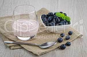 Yogurt with fresh blueberries