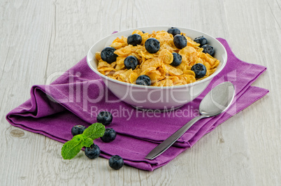 Cereal and blueberries