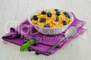 Cereal and blueberries