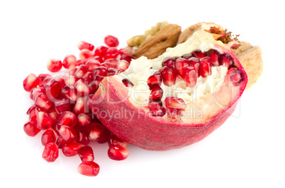 Half pomegranate fruit