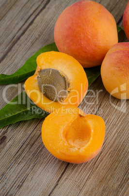 Apricots with leaves