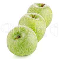 Three fresh green apples