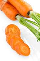 Slice fresh carrots