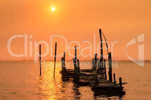 Old dock sunset