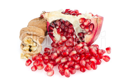 Half pomegranate fruit