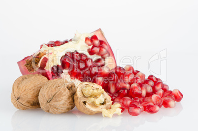 Half pomegranate fruit